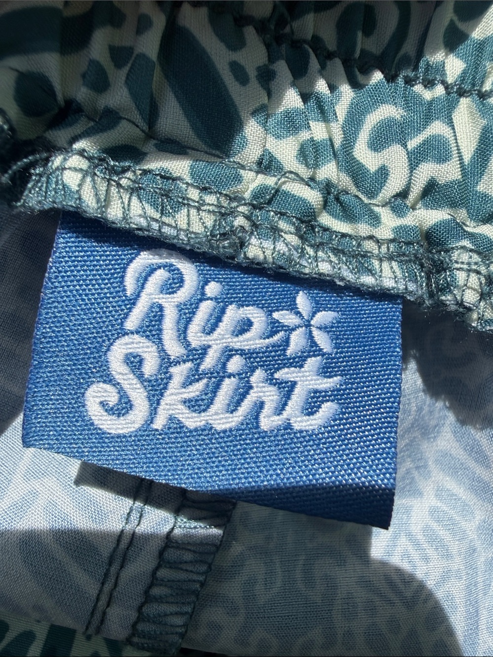 Rip Skirt Teal Patterned Pants Size Medium - Picture 3 of 7